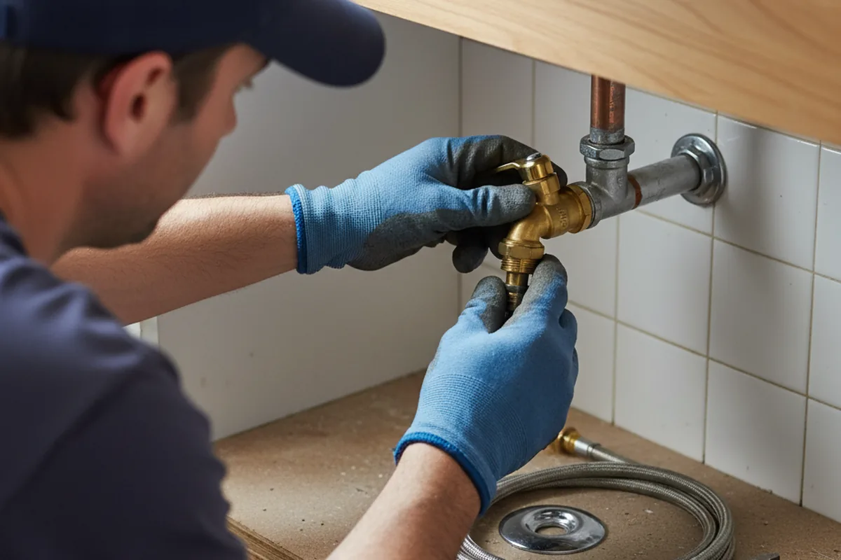 Shutoff valve and fitting work during Burst Pipe Repair in Colfax